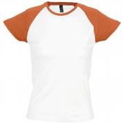 Футболка женская MILKY 150, белая с оранжевым