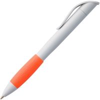 Ручка шариковая Grip, белая с оранжевым