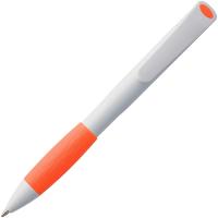Ручка шариковая Grip, белая с оранжевым