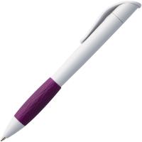 Ручка шариковая Grip, белая с фиолетовым
